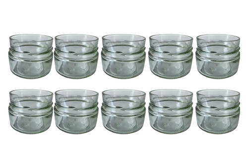 10x round glass jars - 10x, 100ml