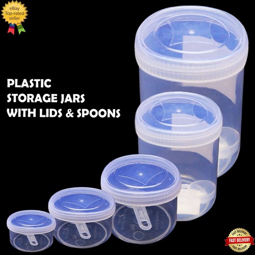 Plastic storage jar with screw - jar,