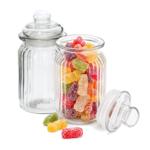 Glass sweet jars - jars, lid