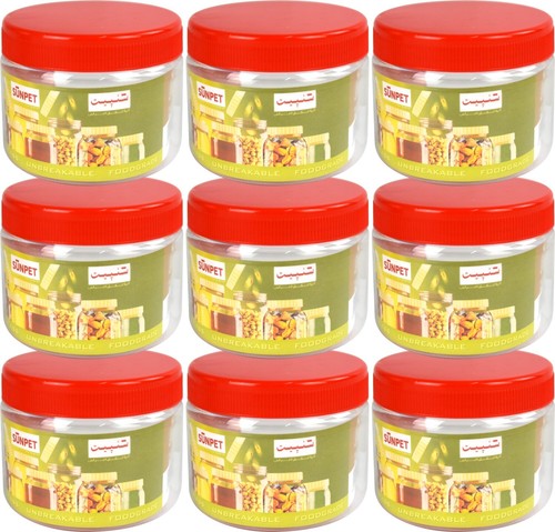 Plastic storage jar with screw - plastic,