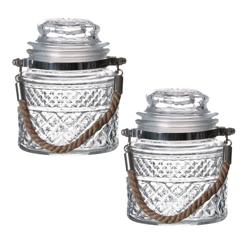 Storage jar decorated - decorated, glass