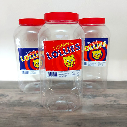 Large clear plastic sweet - x,