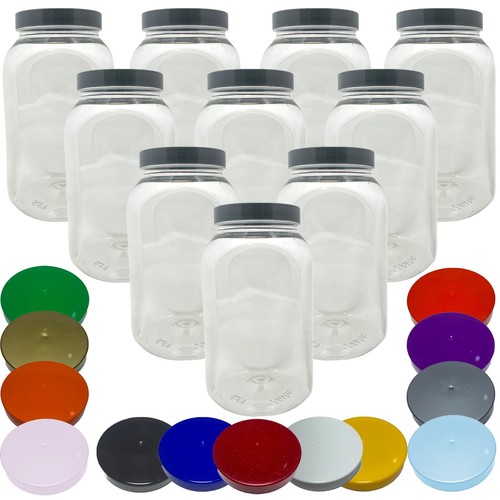Square plastic storage jars - plastic,