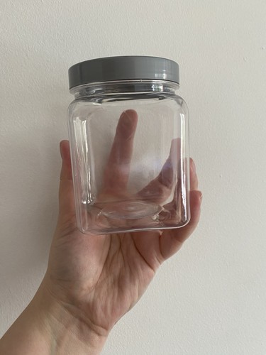 Square 450ml plastic jar - plastic,