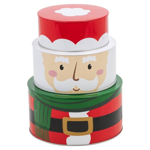 Santa stacking cake tins - stacking,