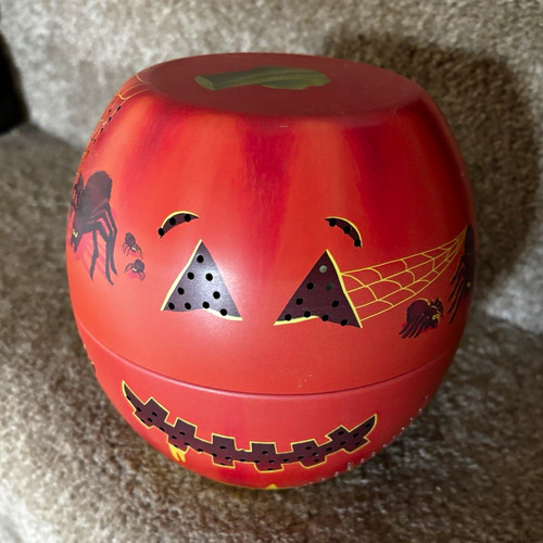 Halloween pumpkin metal tin - halloween,