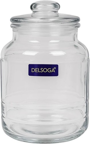 Glass storage jar with - 2x,