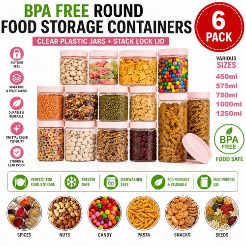 Plastic storage jars - jars, screw
